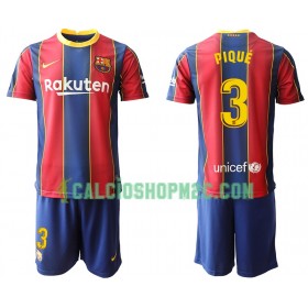 FC Barcellona Gerard Pique 3 Bambino Maglia Prima 2020/2021 Manica Corta (+ Pantaloncini)